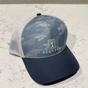 PGA Tour Blue Camo Trucker Golf Hat